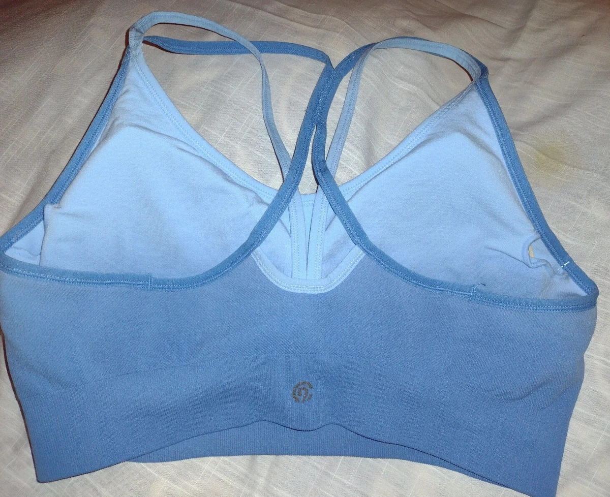 CHAMPION STRAPPY ACTIVE WEAR SPORTS BRA WIRELESS TARGET BLUE OMBRE XXL NEW