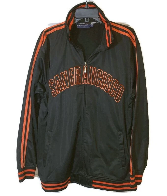 RENEGADE Black San Francisco Giants Full Zip Jacket Size Large MENS Baseball NEW