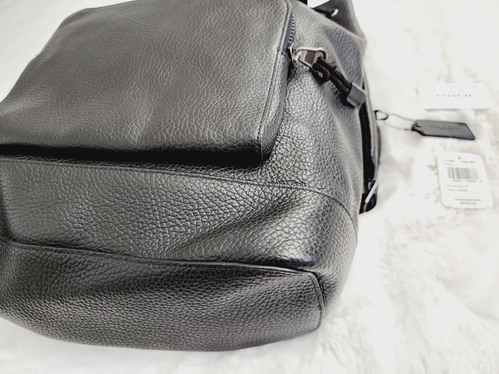 Coach Daypack Backpack Compact Black Pebble Leath… - image 3