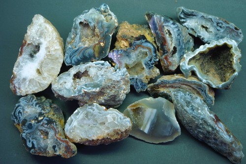 OCO Geodes 1 LB Lot Natural Crystal Agate Druzy Halves Polished Front Edge - Picture 5 of 6