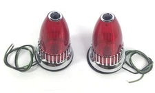 Pair (2) Flush Mount 1959 Cadillac Tail Light Assembly W/ Blue Dot in Lens