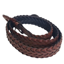 Brown Braided Belt Womens Size 12 Faux Leather Unisex Unbranded Faux Leather