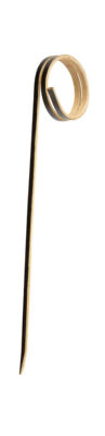 100x schwarze Bambus Schlaufenspieße 9 cm Essen, Cocktail Plektren, Canape, Buffet, Party,