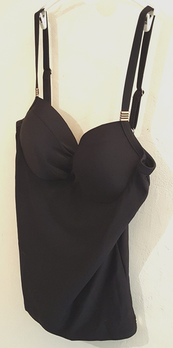 SIGUIENTE Traje de Baño Tankini Talla 85C Top Correa Ajustable Acolchado Detalle Dorado Negro Nuevo con Etiquetas - Imagen 3 de 7