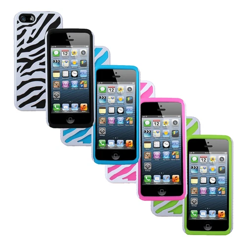 Rubber Zebra Design Hard Rubberized Cover Case Skins for Apple iPhone 5 5S
