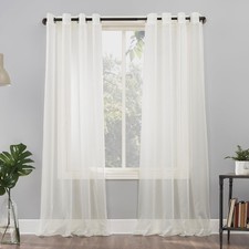 No. 918 Emily Sheer Voile Grommet Curtain Panel, 59" x 95", Eggshell Off-White