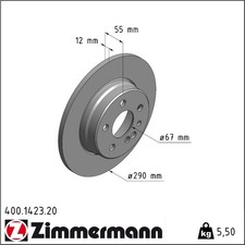 2x Zimmermann 400.1423.20 Bremsscheibe f&uuml;r MERCEDES BENZ S KLASSE W140