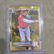 CADEN POWELL 2025 BOWMAN CHROME 1ST SAPPHIRE GOLD REFRACTOR /50 