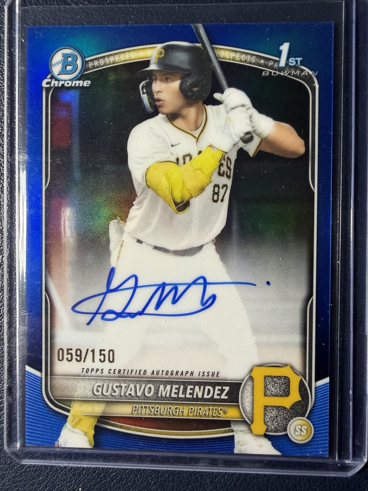 Gustavo Melendez 2025 Bowman Chrome Draft AUTO Blue Refractor /150 #CPAGM