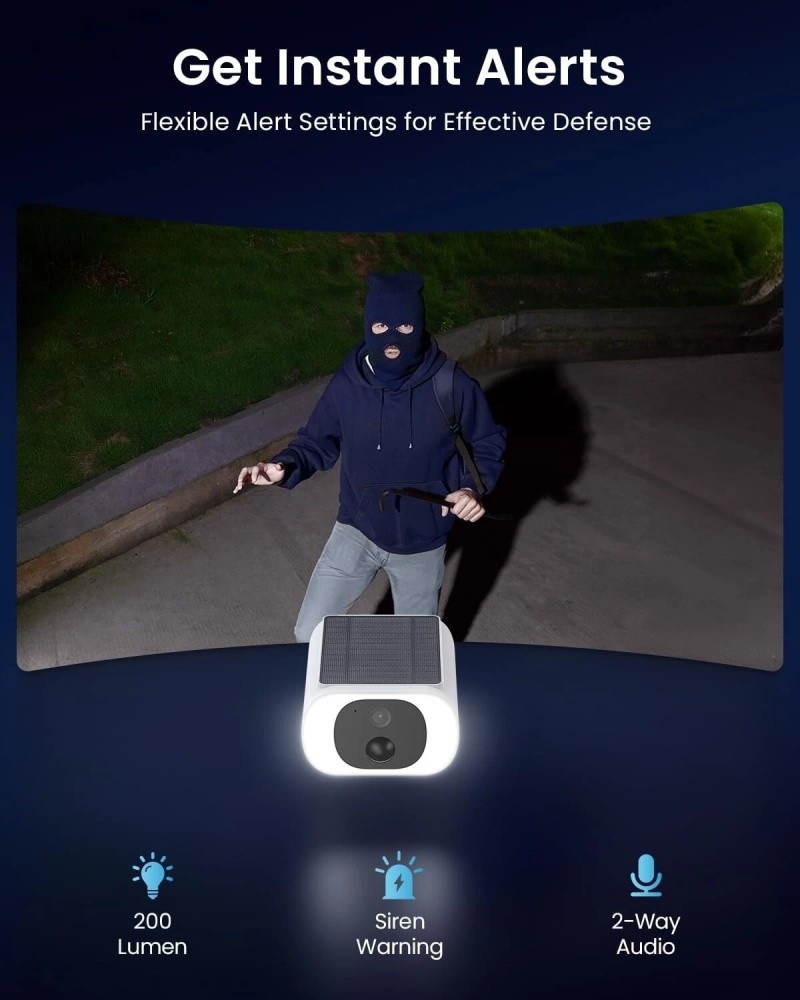 ieGeek Solar Camera Outdoor Wireless, 2K WiFi Battery Powered Cameras System