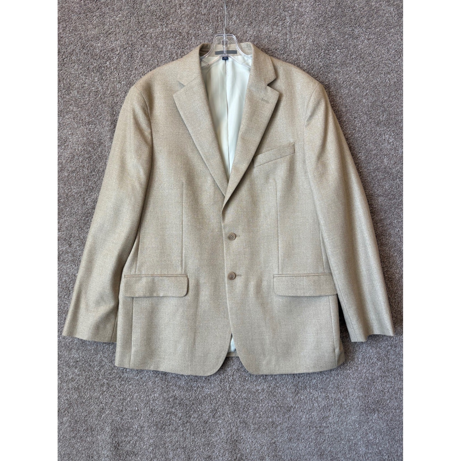 Jos A Bank 1905 Sport Coat Mens 41R Tailored Fit Tan Silk Wool Blazer 2-Button