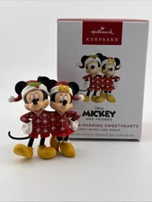 Hallmark Keepsake 2025 Sweater Sharing Sweethearts Disney Mickey Minnie Ornament