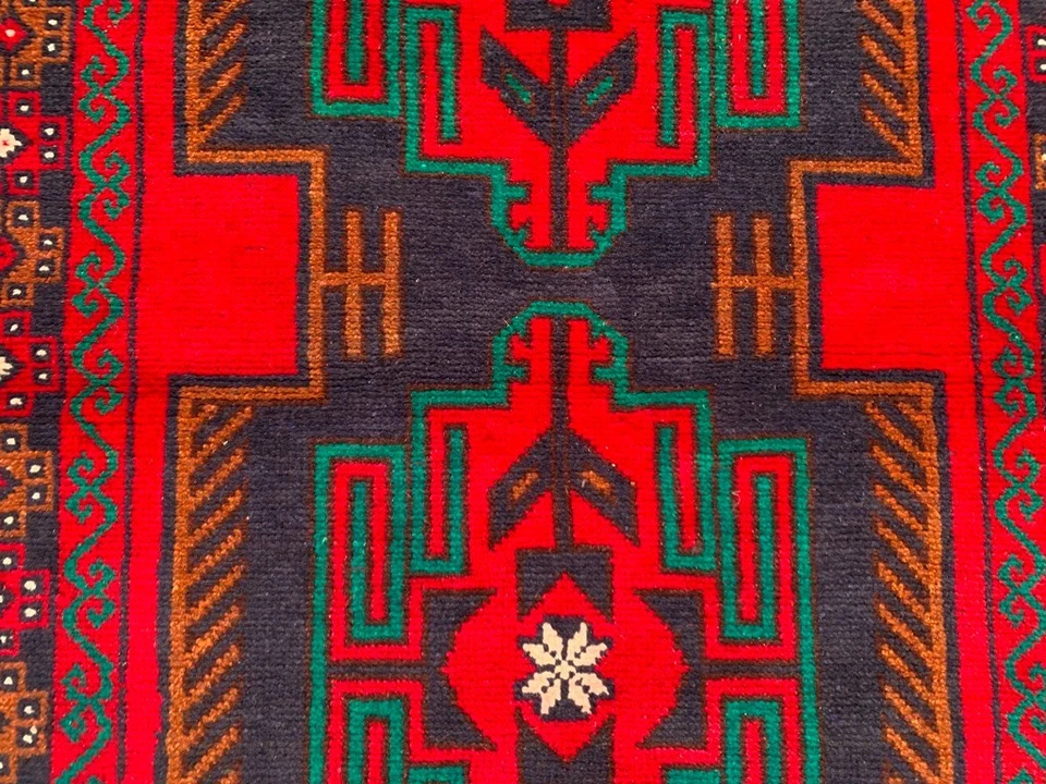 Афганский ковер ручной работы 3x4 фута напольный ковер восточный богемный ковер традиционный шерстяной ковер - Изображение 4 из 4