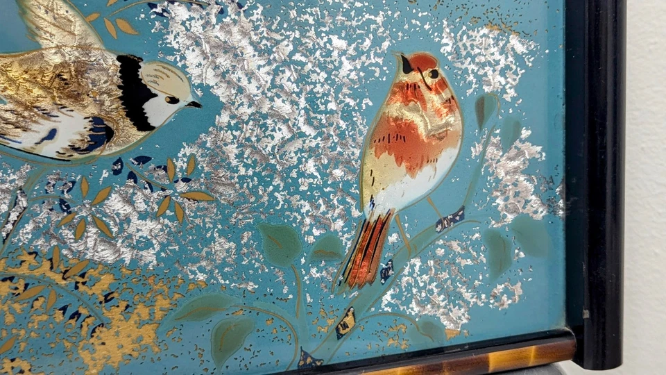 Art-Déco Kristalltablett / Hinterglasmalerei – um 1900 - Bild 2 von 4