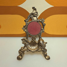 Vintage Ornate Brass Gold Tone Victorian Cherub Pocket Watch Display Stand