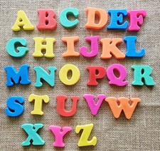 Vintage Childrens Magnetic Plastic Alphabet Letters 1.5" Complete Educational