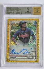 Michael Harris 2020 Bowman Chrome Gold Shimmer AUTO 1st Bowman #31/50 BGS-9
