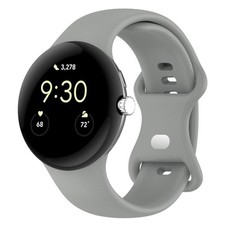 For Google Pixel Watch 3 45mm Silicone Strap with Tinted Butterfly Buckle