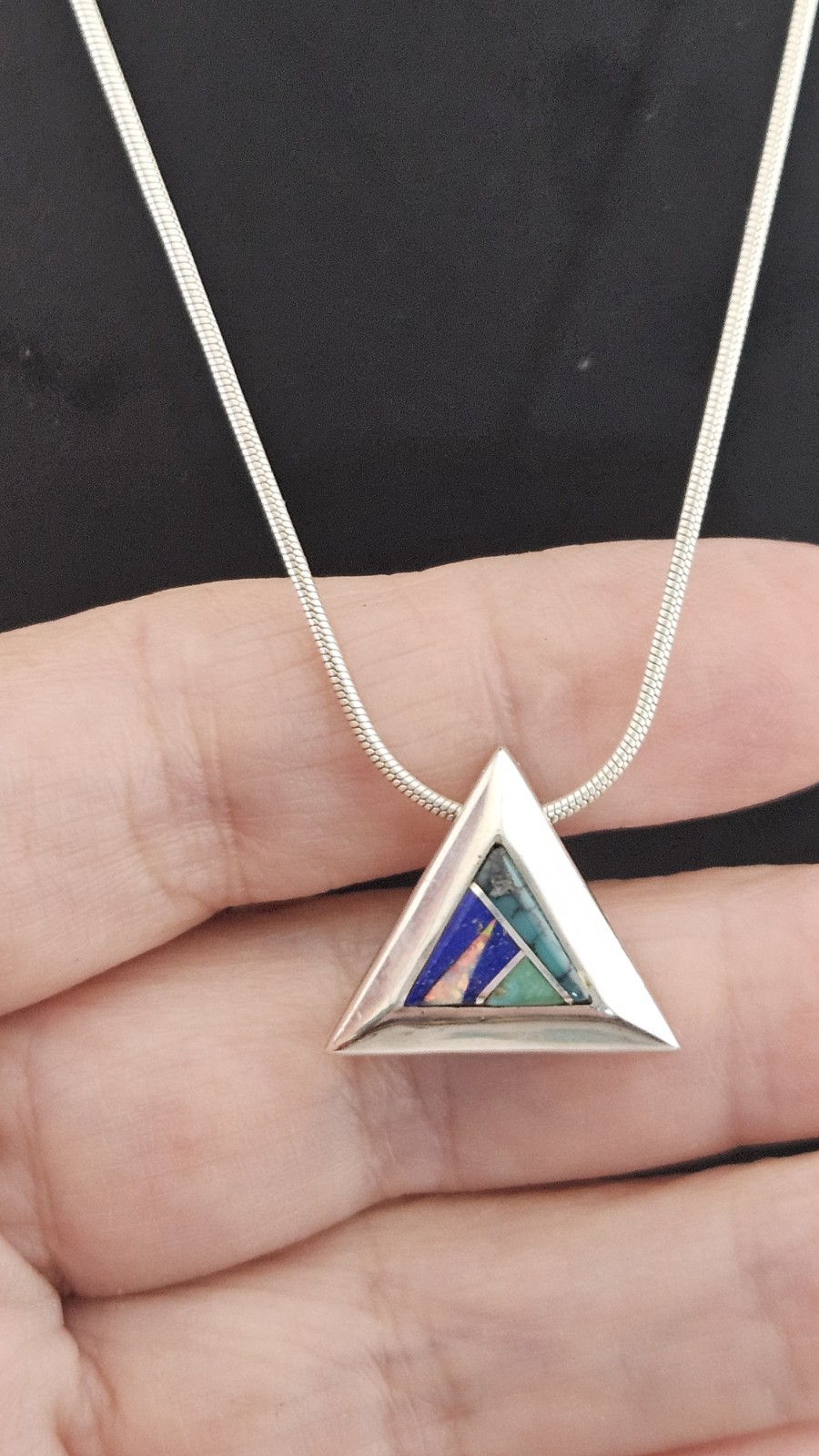 Native Ameri TSF signed Sterling Silver opal, tur… - image 2