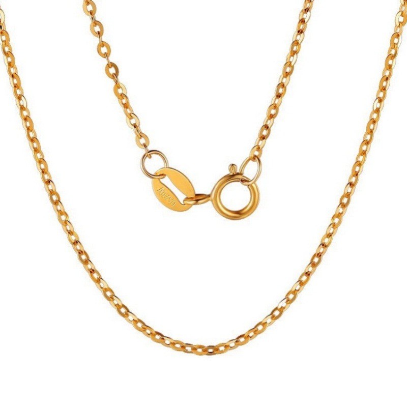 Stamped AU750 Real 18K Gold Necklace O Link Chain Fine Jewelry 18