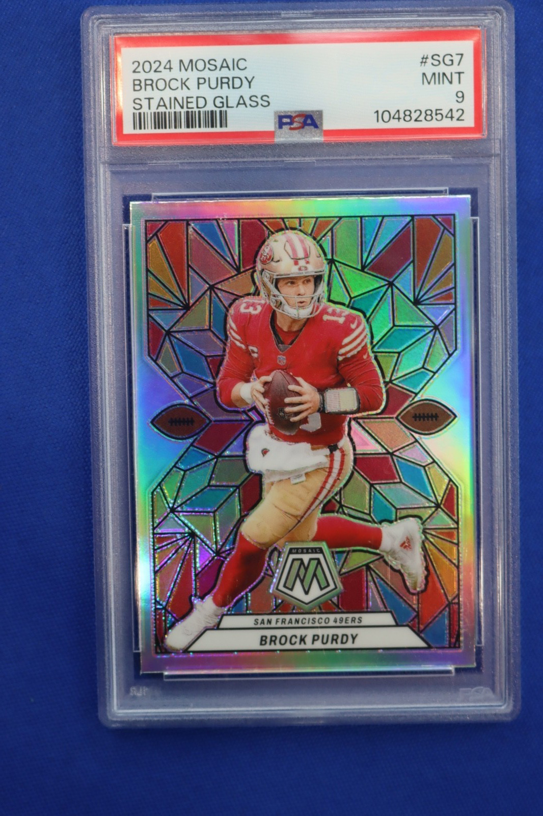 2024 Panini Mosaic Prizm BROCK PURDY Stained Glass Card #SG7 PSA MINT 9 49ERS QB