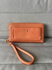Lauren Conrad Women’s Wallet,  8”x4” Peach Wristlet Zipper Easy To Care Summer