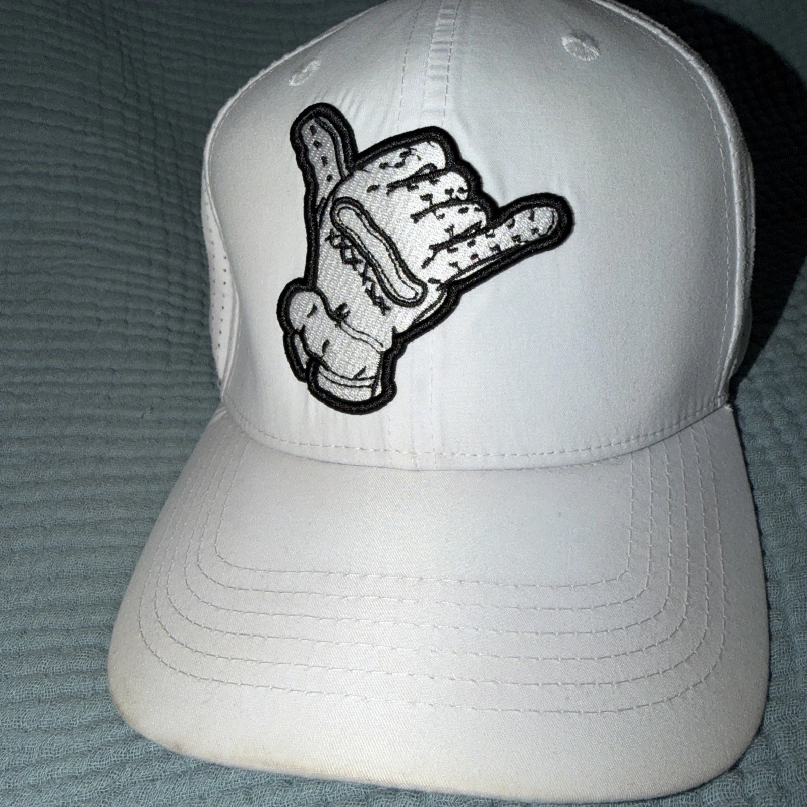 Sunday Swagger Snapback Hat Men OSFM White Shaka Logo Golf Perforated Cap