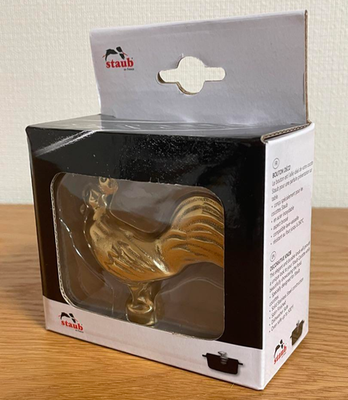 Staub Animal Brass Knob Chicken Gold Lid Handle Replacement for