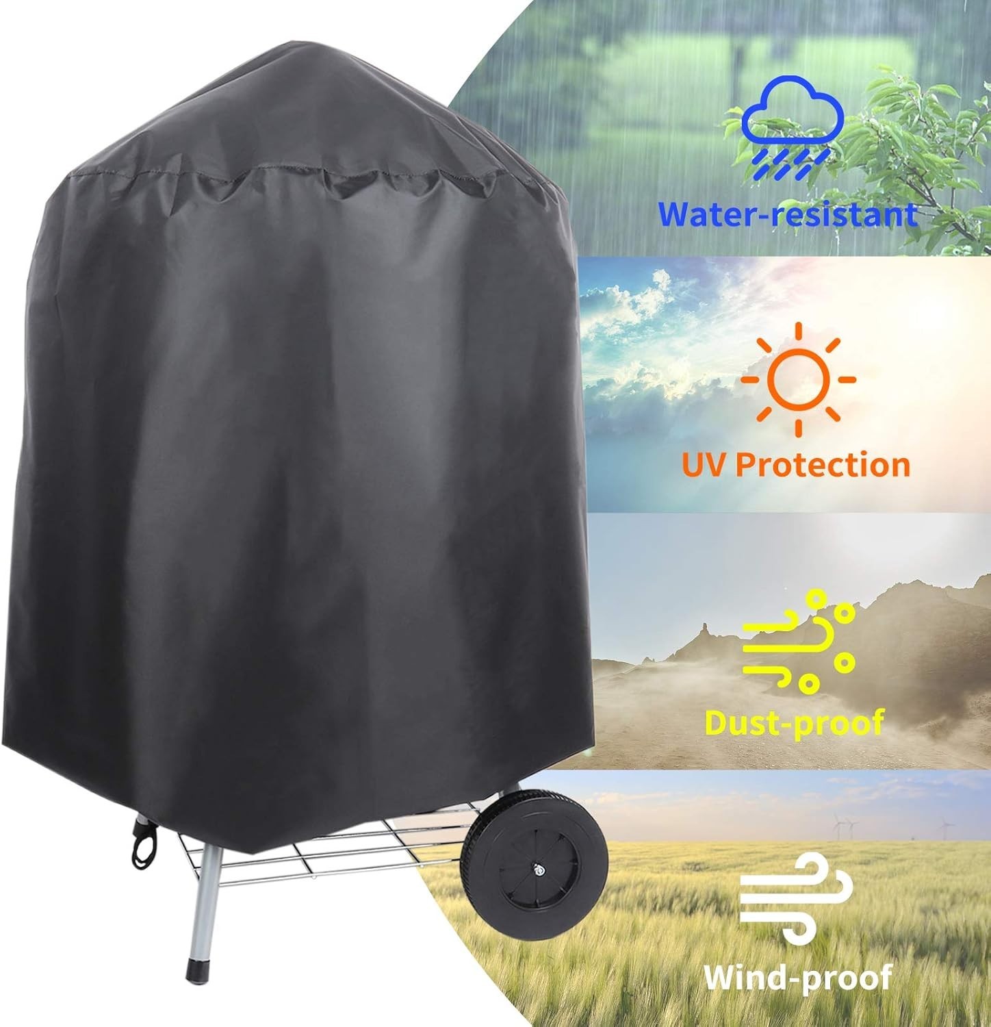 Portable 18" Charcoal BBQ Grill with Waterproof Cover