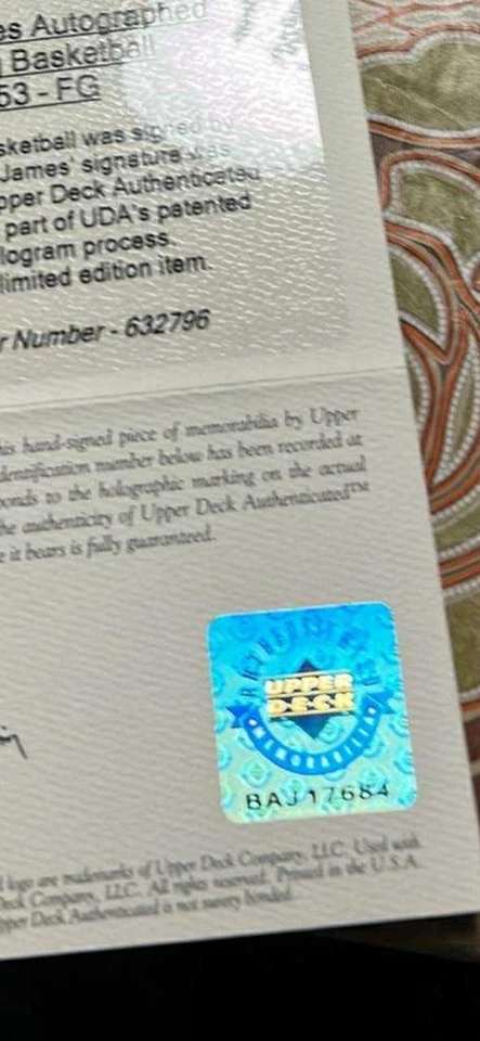 Lebron James Signed basketball Upper Deck Certified BAJ17684 - Image 2 of 4