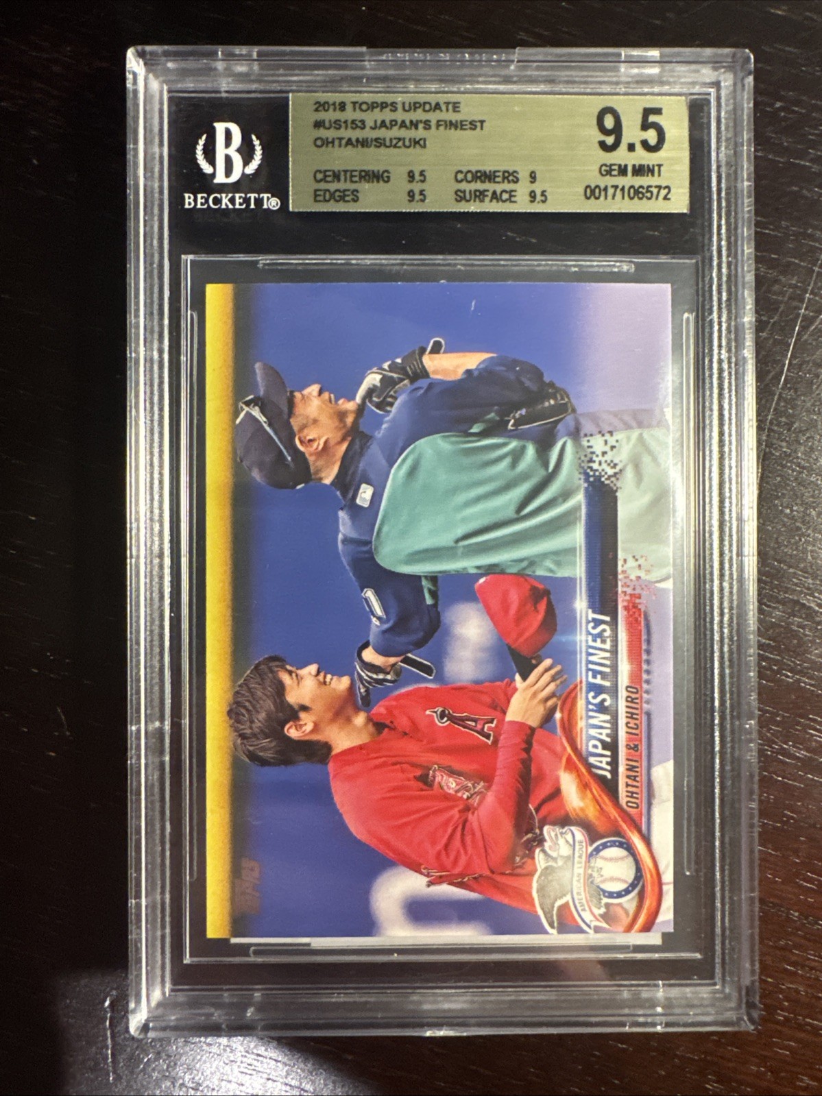 Shohei Ohtani Ichiro 2018 Topps Update US153 Japans finest Rookie Card BGS 9.5