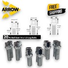 20x CHROME M14X1.5 BALL SEAT LUG BOLT 28/40/45MM SHANK FIT: MERCEDES STOCK WHEEL
