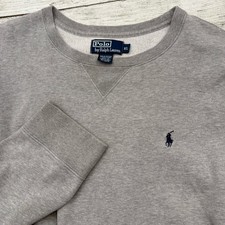 VTG Polo Ralph Lauren Sweatshirt Mens XL Grey Pony Embroidered Crewneck Pullover