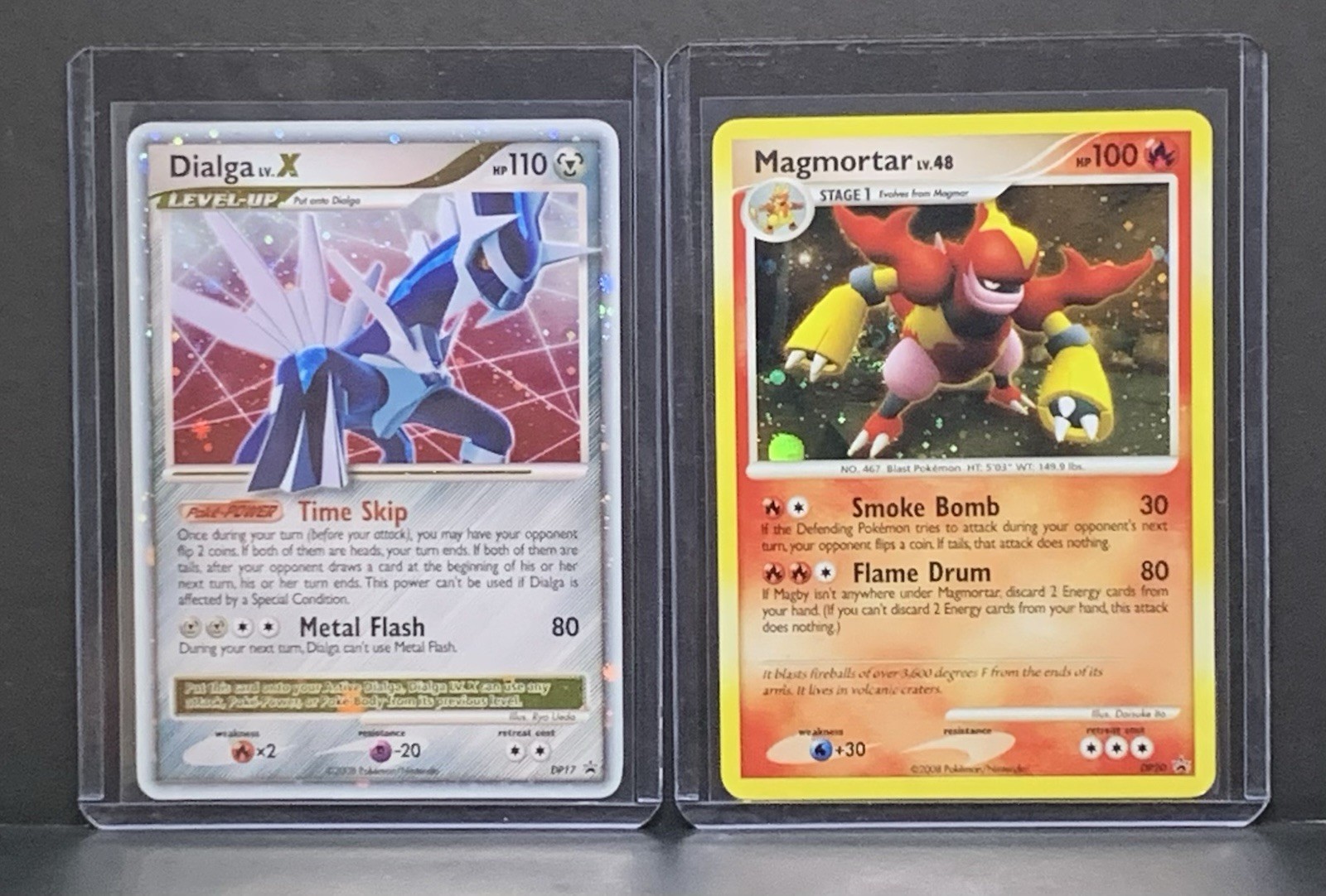2008 Pokemon D&P Black Star Promo DIALGA LV.X DP17 & MAGMORTAR LV.48 DP20