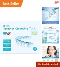 12 Pack Retainer and Denture Cleaning Tablets - Rapid Dissolution & Fresh Mint