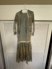 Indian Dress for Wedding Green with Gold Embroidery Extra Small