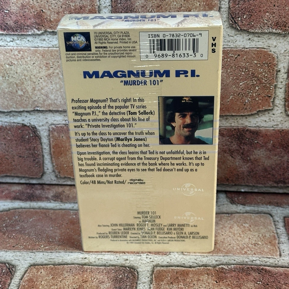 Magnum P.I. Murder 101 VHS Sealed Tom Selleck Crime TV 1981 MCA Universal - Image 2 of 4