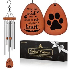 Dog Memorial Wind Chime 28" - Loss of Pet Gift, Sympathy, Remembrance D cor