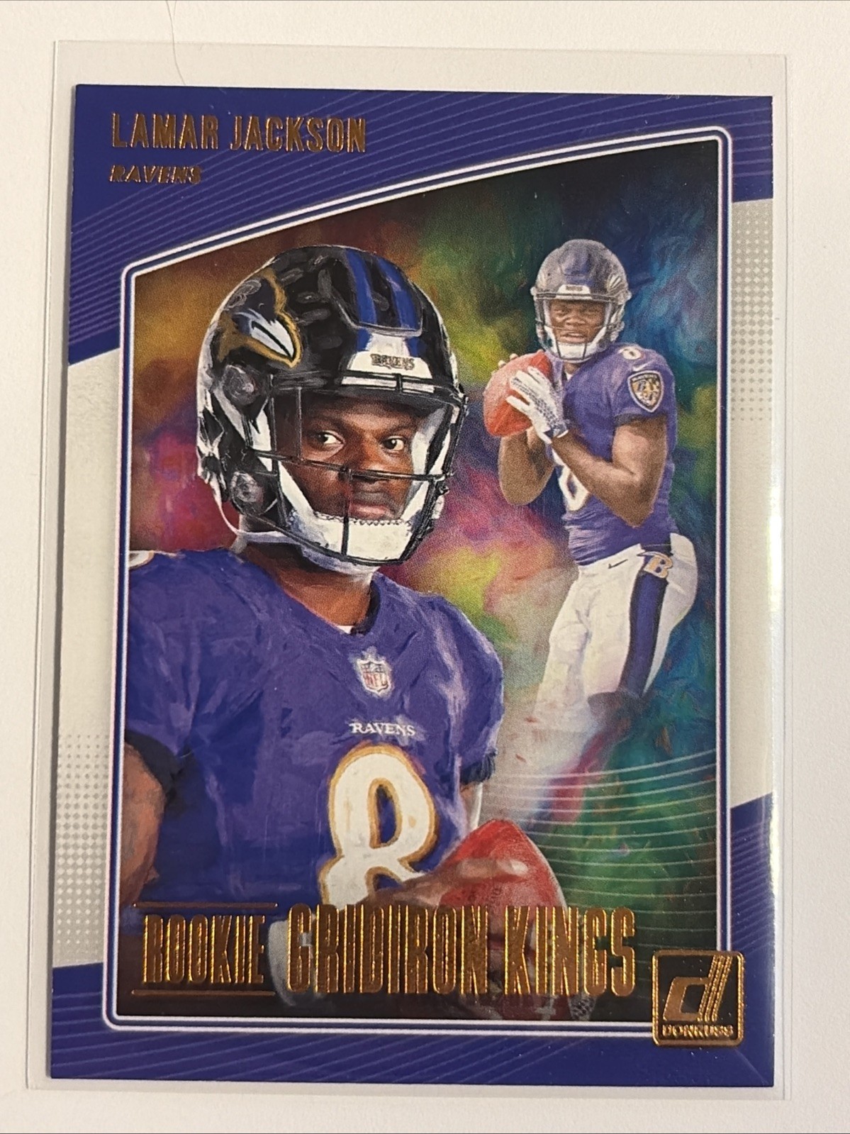 2018 Donruss Gridiron Kings Lamar Jackson Canvas RC Ravens