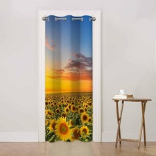 Sunset Sunflower Doorway Curtains Beautiful Yellow Flower Doorway Curtain 1 P...