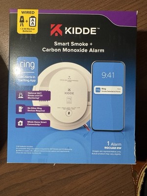 Kidde Ring Smart Smoke & Carbon Monoxide Detector Hardwired RGCUAR-RW Wi-Fi