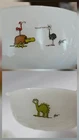 VTG 2 BC Comics Bowls Fire King Turtle Bird Dinosaur Comic Strip Cereal Bowl Set