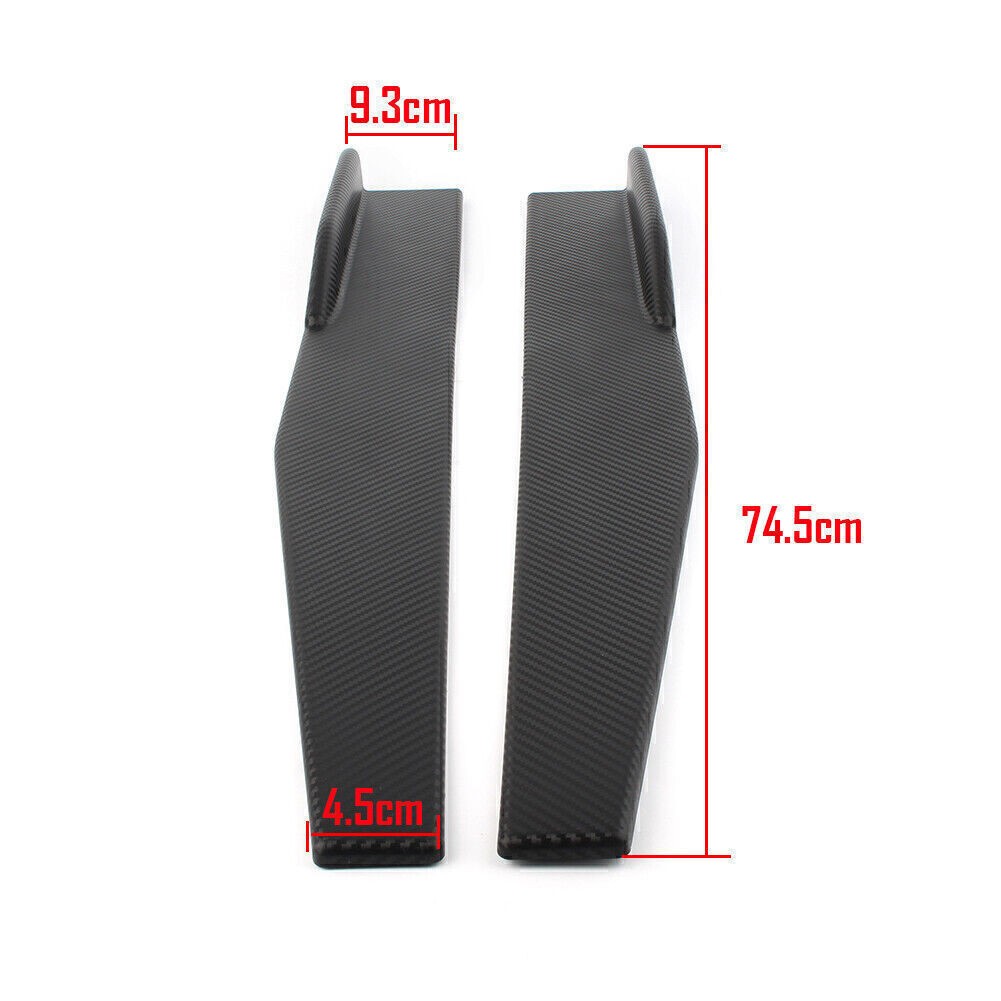 Side Skirts Rocker Splitters Diffuser Winglet Wings 74.5cm USA Carbon Fiber 2pcs