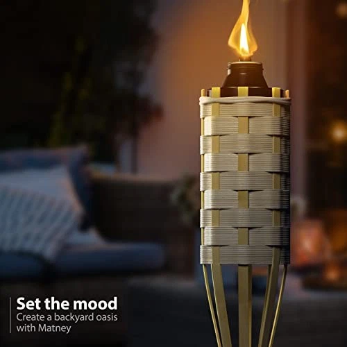 Matney Bamboo Torches for Outside Mosquitos Repellent - XL 60" (8 Pack) Brown - Image 3 of 4