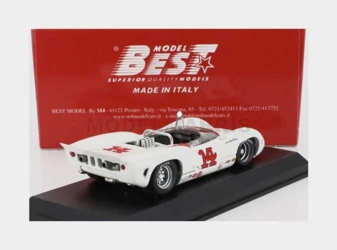 BEST-MODEL 9870 LOLA - T70 MKIII SPIDER N 14 LAGUNA SECA 1967 BUD MORLEY - WHITE - Immagine 2 di 2