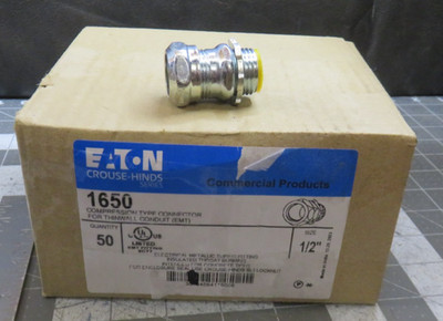 x51 Eaton  1/2'' EMT 1650 Compression Connector Straight Metallic Tube to Thread
