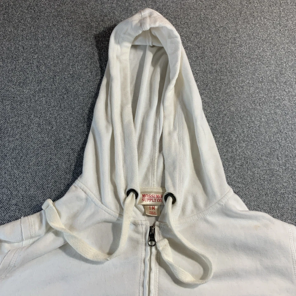 Mossimo Supply Co. Hoodie Women's Medium Ivory Long Sleeve Full Zip Performance - Image 4 of 4