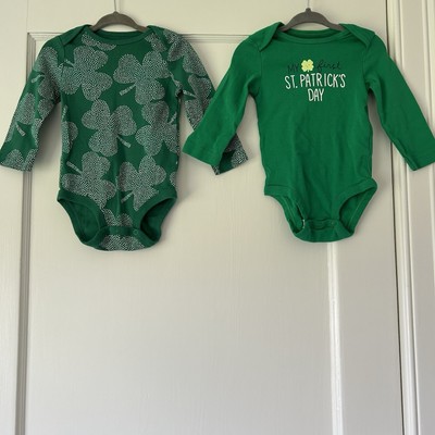 Carter's Baby's First St. Patrick's Day Green Bodysuits Set  Irish Shamrock