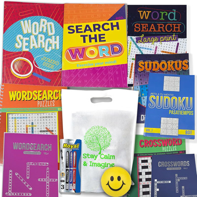 Activity & Puzzle Books Bundle for Adults - 13 Item (Get Well Soon) in a Tote Ba