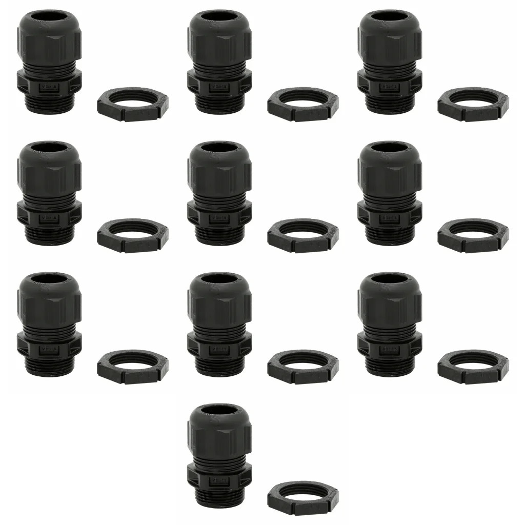 Pack Of 10 x Cable Gland Black M25 Sprint Clamping Range 9-17mm Wiska 99705